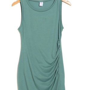 Leith Ruched Body-con Sleeveless Dress Green Sea-glass size XL